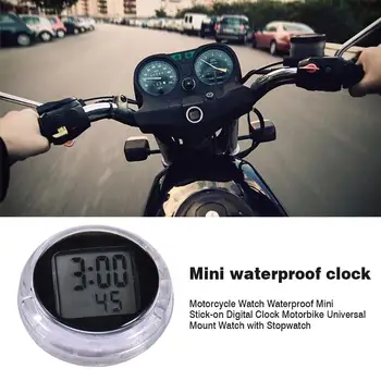 Yeni Mini Motosiklet Saatler İzle Su Geçirmez Stick-On Motosiklet Dağı İzle Moto Dijital Saat Kronometre İle